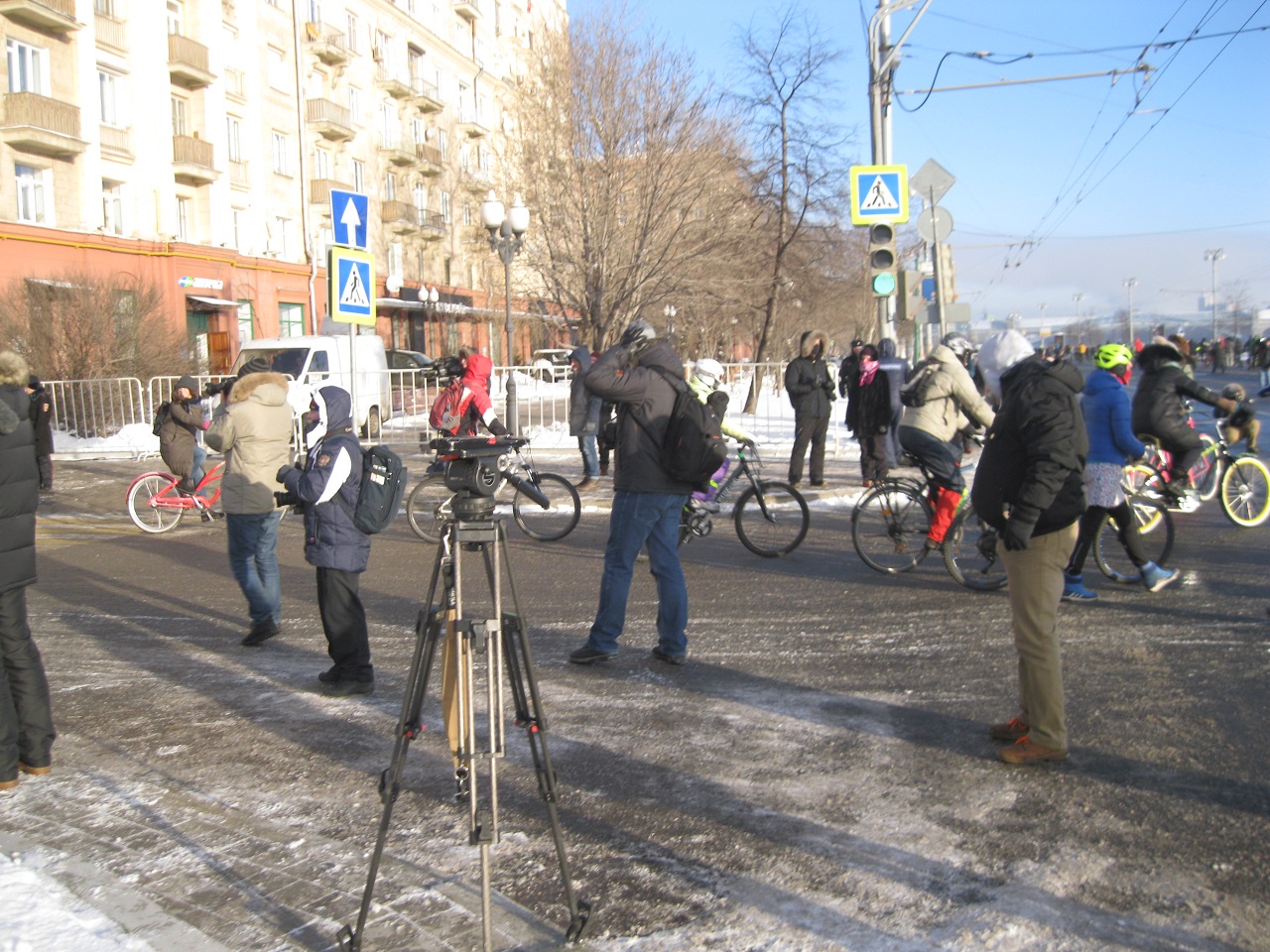 зимний велопарад в Москве